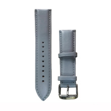 Popular Quality 20mm Grey Watch Band Leather Thick Strap Belt Silver Black Pin 304 SS Polished Buckle Genuine Leather Straps